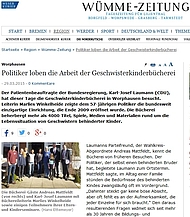 Artikel über die Geschwisterbücherei von Marlies Winkelheide