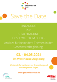 3. Fachtagung “Geschwister im Blick” vom 03.05. - 04.05.2024 